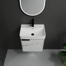 Wall Mounted Bathroom Vanity With Ceramic Sink And Storage Cabinet