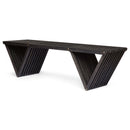 Gloaming - Outdoor Bench With Slat Design And Triangular Base
