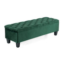 Contemporary Button Tufted And Diamond Stitched Storage Ottoman