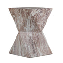 Round Outdoor Geometric End Table - Marble