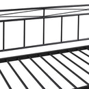 Full Size Metal Daybed with Twin Size Adjustable Trundle, Portable Folding Trundle, Black(OLD SKU:MF293736AAB)