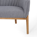 Mid Century Modern Loveseat With Channel Stitched Backrest