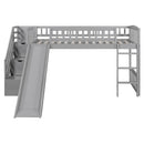 Loft Stairway Bed With 2 Drawers, Convertible Ladder And Slide
