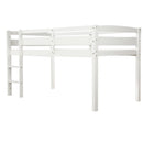 Twin Wood Loft Bed Low Loft Beds with Ladder,Twin,White(OLD SKU :WF192082AAK)