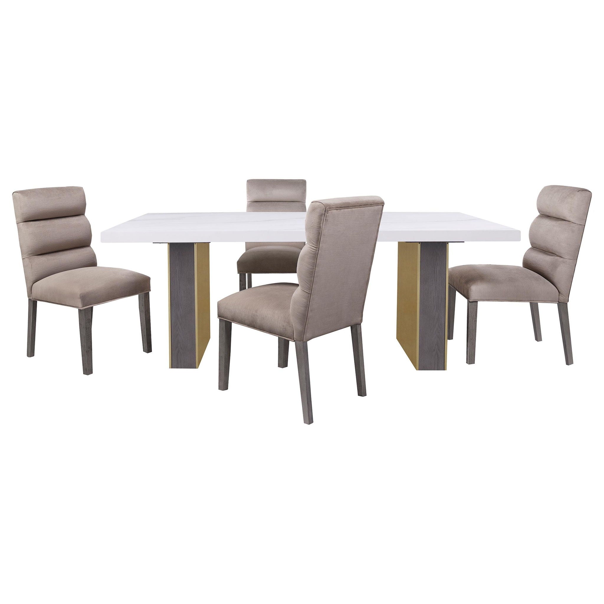 Carla Velvet Upholstered Dining Side Chair Ash (Set of 2) - Atlantic Fine Furniture Melbourne FL
