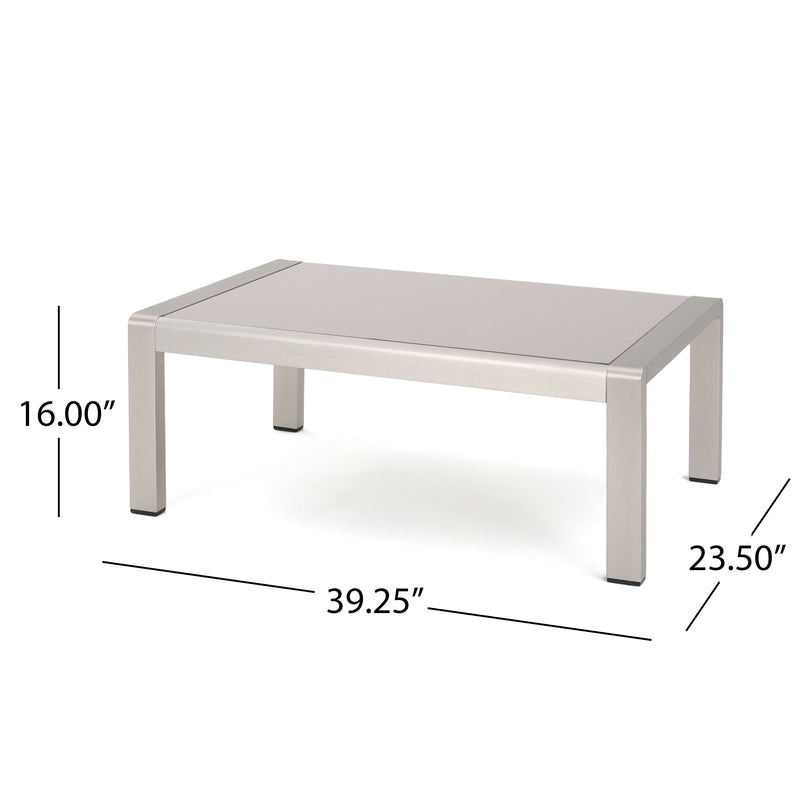 Outdoor Aluminum Coffee Table - Silver