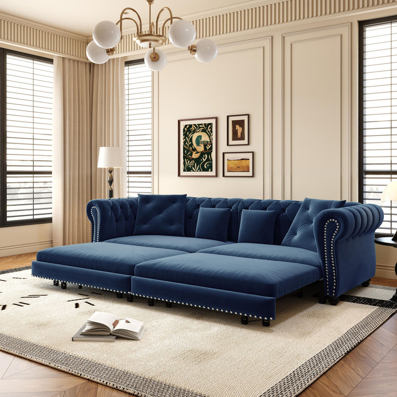 3 In 1 Pull Out Convertible Sleeper Sofa Bed