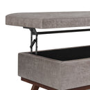 Owen - Lift Top Large Coffee Table Storage Ottoman, Mid Century Style