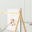 Full Tent-shaped Floor Bed, with Guardrails, Slats, Door ,Natural