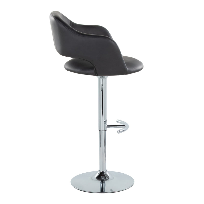 Margarite - Contemporary Ajustable Barstool With Swivel With Rounded T Footrest (Set of 2)