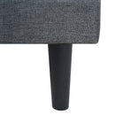 Queen Size Upholstered Platform Bed Frame With Button Tufted Linen Fabric Headboard - Dark Gray