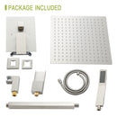 Modern Shower System With Waterfall Tub Spout, 12" Ceiling Mount Square Shower