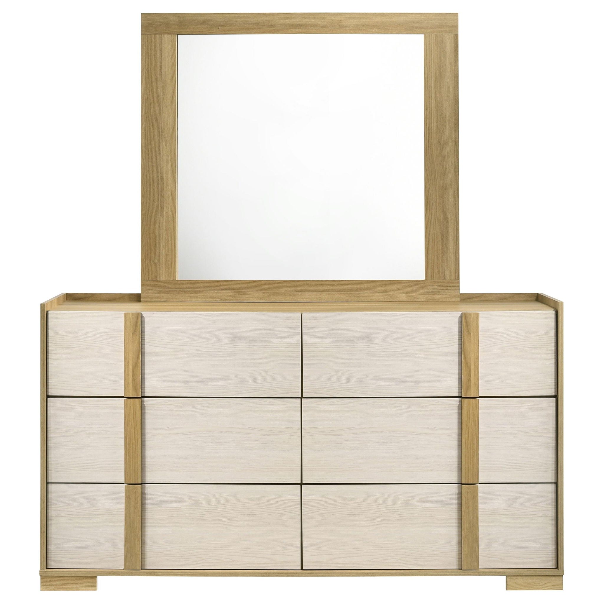 Hyland 6-drawer Dresser with Mirror Natural