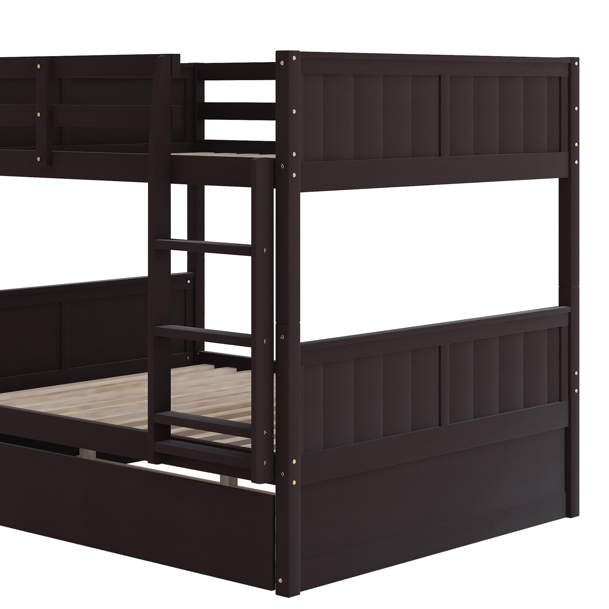 Full Over Full Bunk Bed with Twin Size Trundle, Espresso (old sku: LP000250AAP ) - Atlantic Fine Furniture Melbourne FL