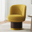 Round Swivel Accent Chair With Ergonomic Backrest For Living Room