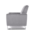 Bolt - Upholstered Recliner Chair With Stainless Steel Base - Gray / Chrome