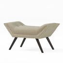 Hariata - Contemporary Fabric Tufted Ottoman Bench - Beige