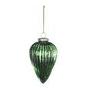 Tear Drop Ornament, Glass Decorative Hanging Christmas Tree Ornaments For Holiday Party Decorations (Set of 6) - Green