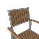 Stylish Modern Faux Wood & Aluminum Outdoor Dining Chairs, (Set of 2) - Natural