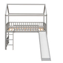Twin Loft Bed with Slide, House Bed with Slide,White(OLD SKU :LT000212AAE)