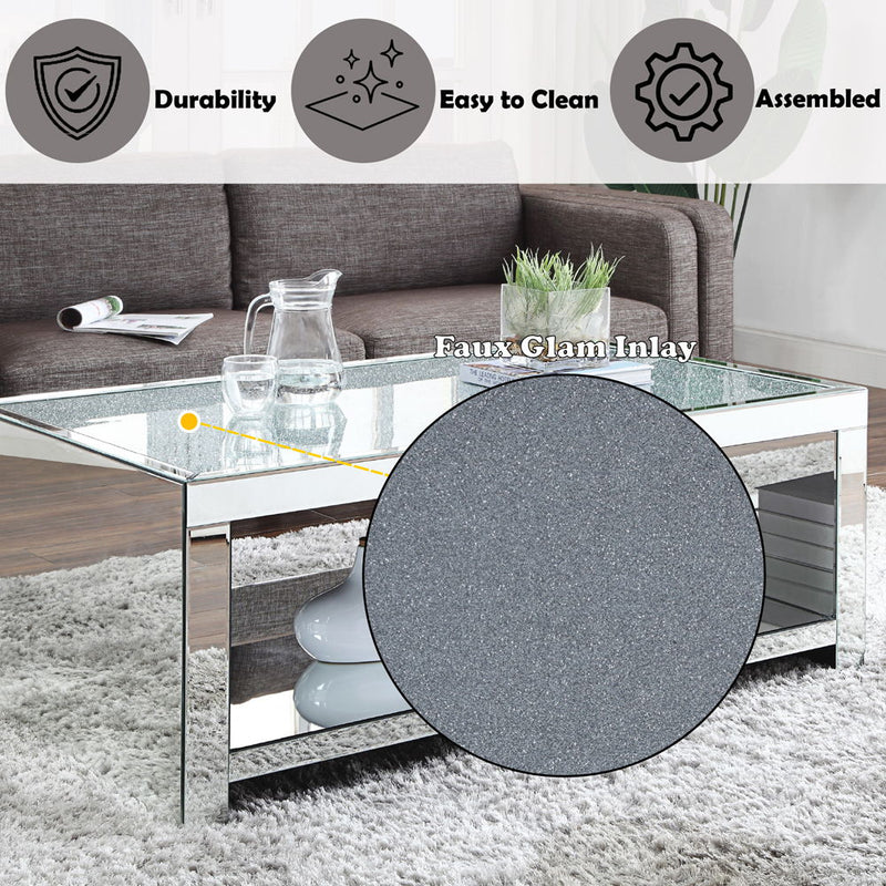 Malish - Coffee Table - Mirrored - Atlantic Fine Furniture Inc