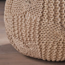 Bordeaux - Knitted Cotton Round Pouf