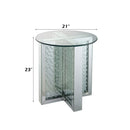 Nysa - 23" End Table - Mirrored & Faux Crystals