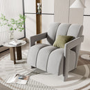 Modern Minimalist Leisure Armchair With L Shaped Armrests