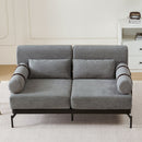 Modern Loveseat Sofa 2 Seater With USB Ports, Cylindrical Armrests