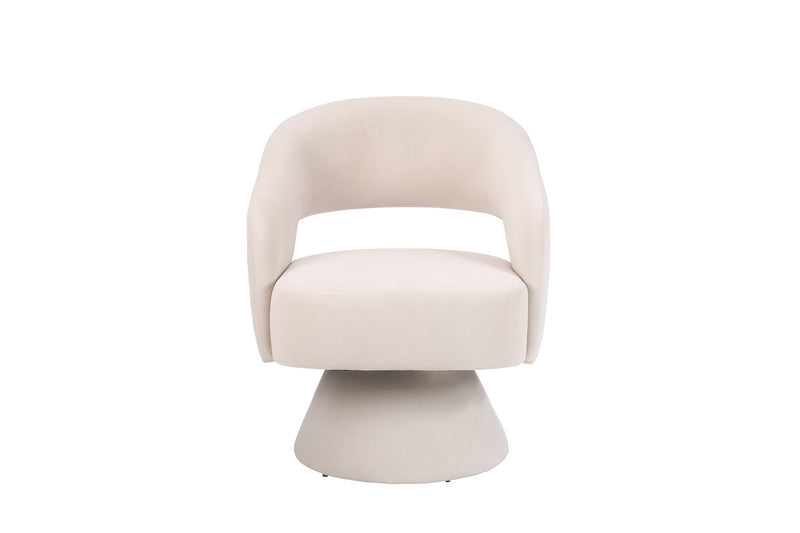 Swivel Accent Chair Armchair, Round Barrel Chair For Living Room Bedroom - Teddy Fabric