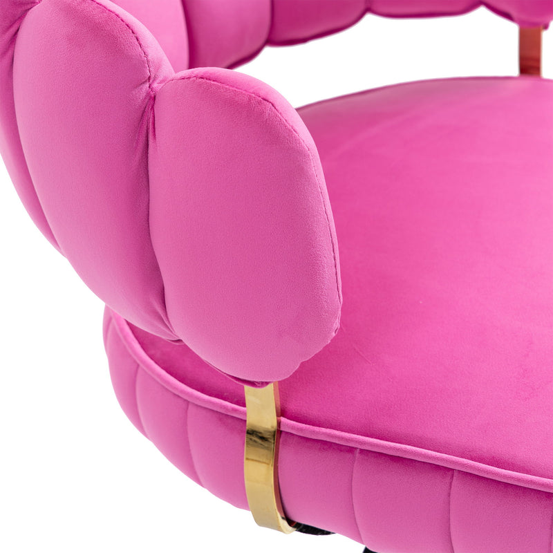 Modern Velvet Home Office Desk Chair With Adjustable Height And Swivel Wheels