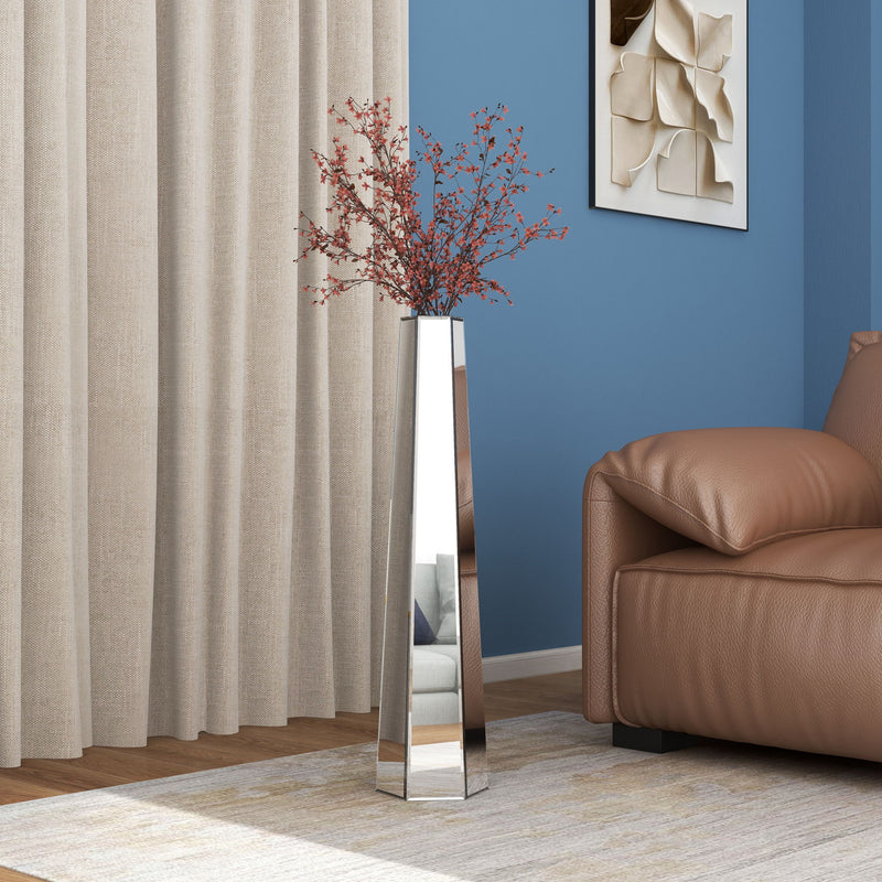 Handmade Glass Floor Vase - Silver
