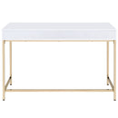 Ottey - Vanity Desk Same 92540) - White High Gloss & Gold