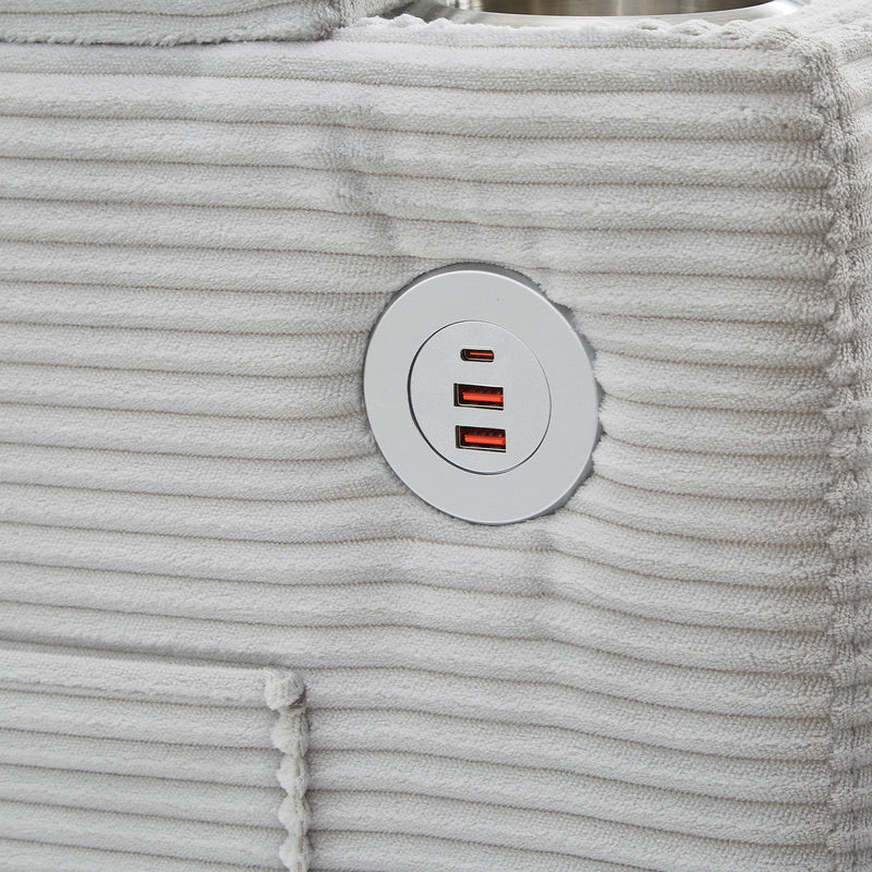 U Shaped Sectional Sofa Bed With Storage Chaise Lounges, USB Ports, And Cup Holders