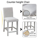 5 Piece Counter Height Table Set, Square Table And 4 Upholstered Chairs