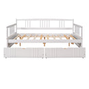 Full Size Daybed Wood Bed with Two Drawers,White(OLD  SKU:LP000058AAK)