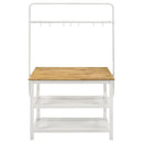 Edgeworth - Kitchen Island Counter Table With Pot Rack - White