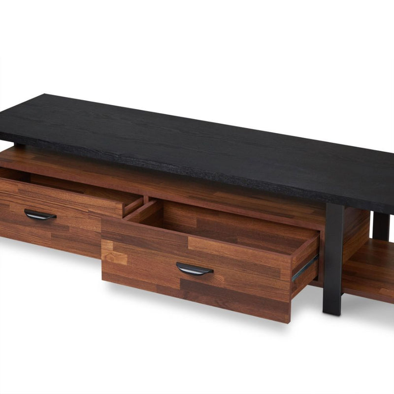 Elling - TV Stand - Walnut & Black