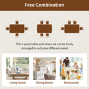 Mid Century Modern Dining Table Set For 4, Solid Wood Dining Table And Solid Wood Chairs, 5 Pieces Farmhouse Dining Table And 4 Upholstered Chairs - Brown / Gray