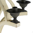 6 Light Wood Chandelier, Hanging Light Fixture With Adjustable Chain For Kitchen, Bulb Not Included - Cream