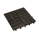 Acacia Wood Interlocking Deck Tiles Checker Pattern For Outdoor Flooring
