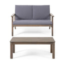Avacyn - Outdoor Loveseat And Coffee Table Set With Cushions - Dark Gray