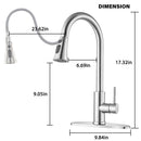 Classic High Arc Kitchen Faucet With Pull Down Sprayer, Stainless Steel - Brushed Nickel