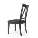 Farmhouse Style Dining Chair With Upholstered Seating - Black