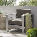 Outdoor Aluminum Club Chair With Cushion - Gray