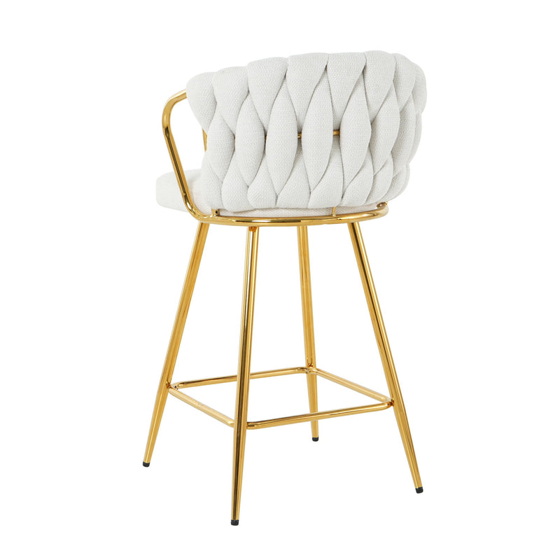 Modern Design High Stool With Plated Legs (Set of 2)