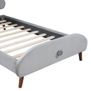 Upholstered Platform Bed With Sheep Shaped Headboard