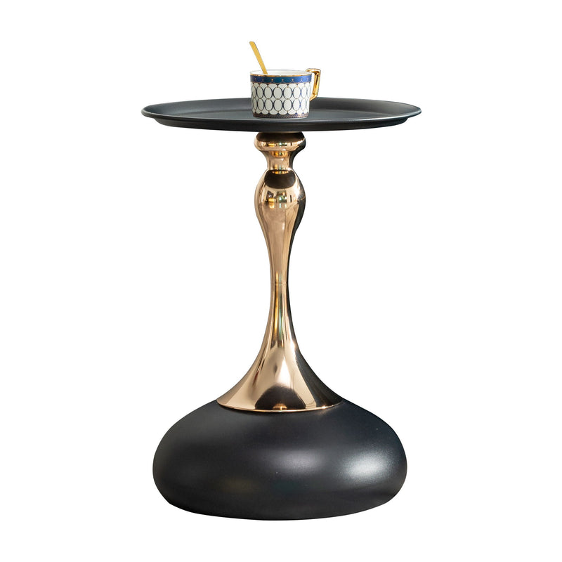 Modern Round Side Table For Small Spaces With Carbon Steel Construction