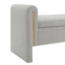 Modern Teddy Upholstered Large Bed End Bench With Arms And Storage