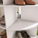 6 Tier Spinning Shoe Rack, Free Standing 360° Revolving Shoe Organizer - White